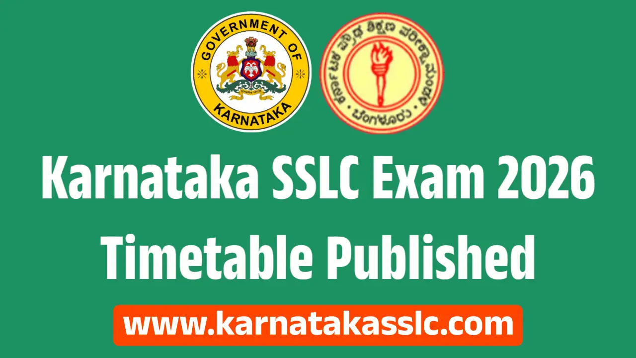 Karnataka SSLC Timetable 2026